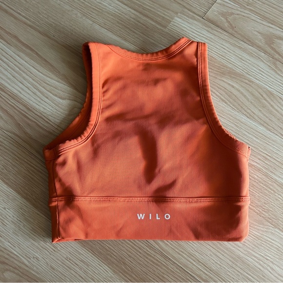 Wilo The Label Orange Ribbed Longline Active Sports Tank Small - Picture 6 of 6